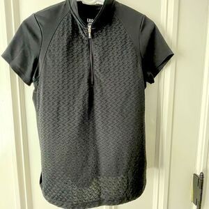 Izod black bike/athletic zip tee M